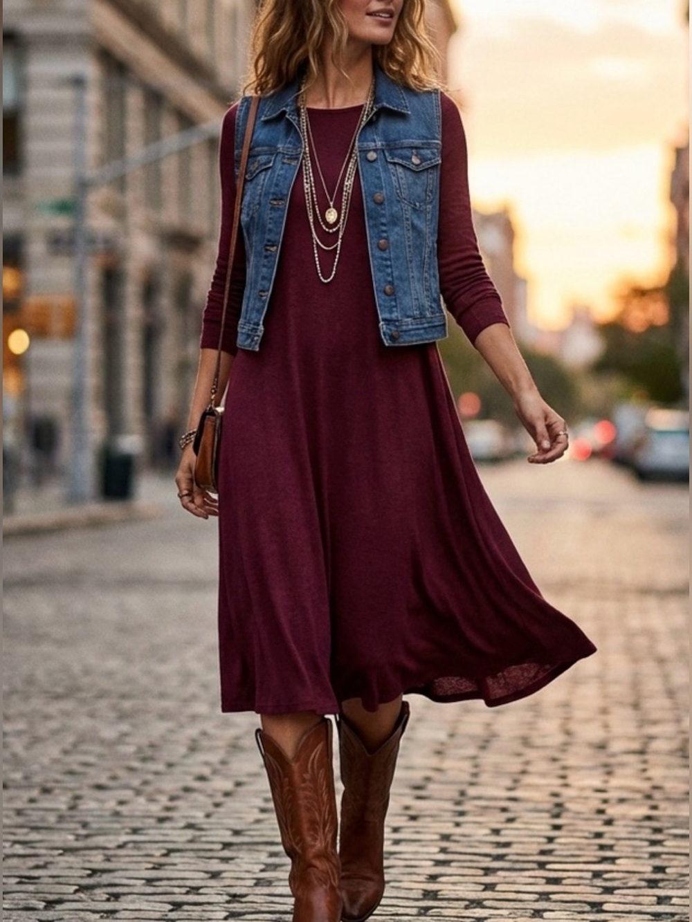 Old Navy | Rich Burgundy Red Long Sleeve Crew Neck Midi Dress Size Medium Tall